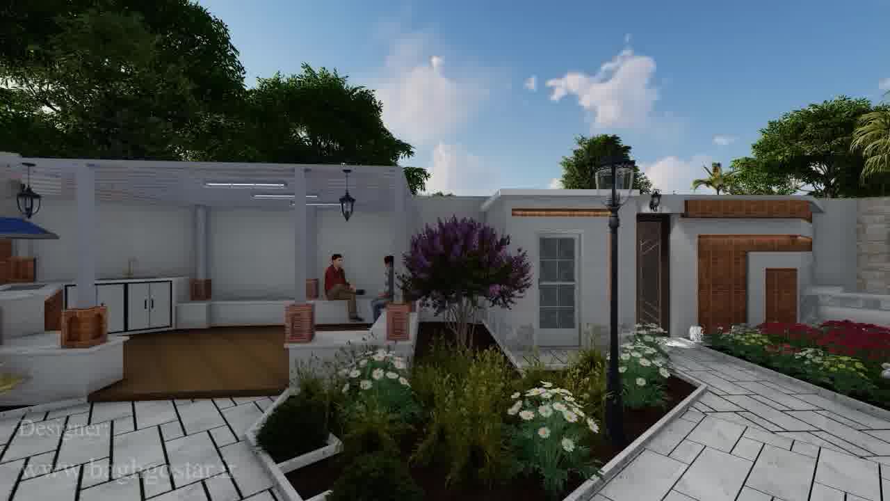 طراحی فضای سبز و محوطه حیاط ویلا چادگان +باغ گستر